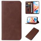 For OPPO A2m Magnetic Closure Leather Phone Case(Brown) - 1