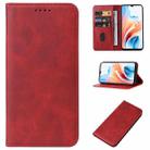 For OPPO A2m Magnetic Closure Leather Phone Case(Red) - 1