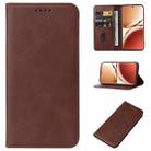 For OPPO A3 Pro 5G Magnetic Closure Leather Phone Case(Brown) - 1