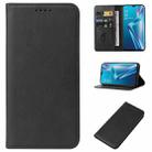 For OPPO A12 Magnetic Closure Leather Phone Case(Black) - 1