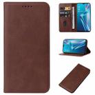 For OPPO A12 Magnetic Closure Leather Phone Case(Brown) - 1