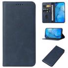 For OPPO Reno3 Magnetic Closure Leather Phone Case(Blue) - 1
