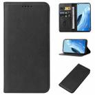 For OPPO Reno7 4G Magnetic Closure Leather Phone Case(Black) - 1