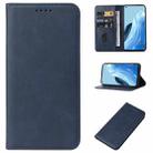 For OPPO Reno7 4G Magnetic Closure Leather Phone Case(Blue) - 1