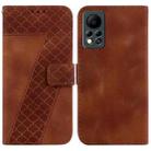 For Infinix Hot 11s NFC/X6812B Seven-shaped Embossed Leather Phone Case(Brown) - 1