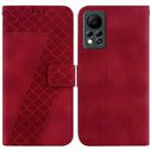 For Infinix Hot 11s NFC/X6812B 7-shaped Embossed Leather Phone Case(Red) - 1