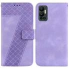 For Infinix Hot 12 7-shaped Embossed Leather Phone Case(Purple) - 1