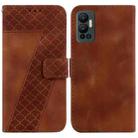 For Infinix Hot 12 7-shaped Embossed Leather Phone Case(Brown) - 1