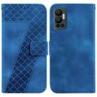 For Infinix Hot 12 7-shaped Embossed Leather Phone Case(Blue) - 1