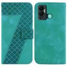 For Infinix Hot 12 Play 7-shaped Embossed Leather Phone Case(Green) - 1