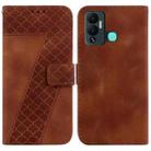 For Infinix Hot 12 Play 7-shaped Embossed Leather Phone Case(Brown) - 1