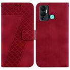 For Infinix Hot 12 Play 7-shaped Embossed Leather Phone Case(Red) - 1