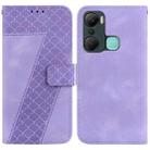 For Infinix Hot 12 Pro 7-shaped Embossed Leather Phone Case(Purple) - 1