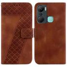 For Infinix Hot 12 Pro 7-shaped Embossed Leather Phone Case(Brown) - 1