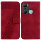 For Infinix Hot 12 Pro 7-shaped Embossed Leather Phone Case(Red) - 1