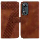 For Infinix Hot 20 7-shaped Embossed Leather Phone Case(Brown) - 1