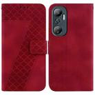 For Infinix Hot 20 7-shaped Embossed Leather Phone Case(Red) - 1