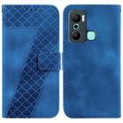 For Infinix Hot 20 Play 7-shaped Embossed Leather Phone Case(Blue) - 1