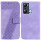 For Infinix Hot 20i 7-shaped Embossed Leather Phone Case(Purple) - 1