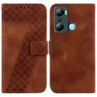 For Infinix Hot 20i 7-shaped Embossed Leather Phone Case(Brown) - 1