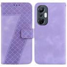 For Infinix Hot 20S 7-shaped Embossed Leather Phone Case(Purple) - 1