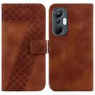 For Infinix Hot 20S 7-shaped Embossed Leather Phone Case(Brown) - 1