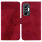 For Infinix Hot 20S 7-shaped Embossed Leather Phone Case(Red) - 1