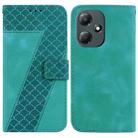 For Infinix Hot 30 Play/X6835 7-shaped Embossed Leather Phone Case(Green) - 1