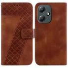 For Infinix Hot 30 Play/X6835 7-shaped Embossed Leather Phone Case(Brown) - 1