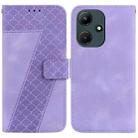 For Infinix Hot 30i/X669C 7-shaped Embossed Leather Phone Case(Purple) - 1