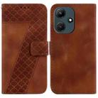 For Infinix Hot 30i/X669C 7-shaped Embossed Leather Phone Case(Brown) - 1