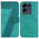 For Infinix Note 30 7-shaped Embossed Leather Phone Case(Green) - 1