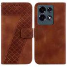 For Infinix Note 30 7-shaped Embossed Leather Phone Case(Brown) - 1