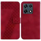 For Infinix Note 30 Pro 7-shaped Embossed Leather Phone Case(Red) - 1