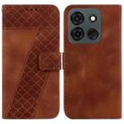 For Infinix Smart 7 India 7-shaped Embossed Leather Phone Case(Brown) - 1