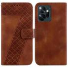 For Infinix Zero 20/X6821 7-shaped Embossed Leather Phone Case(Brown) - 1