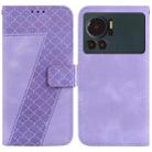 For Infinix Note 12 VIP 7-shaped Embossed Leather Phone Case(Purple) - 1