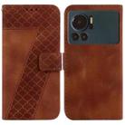 For Infinix Note 12 VIP 7-shaped Embossed Leather Phone Case(Brown) - 1