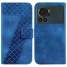 For Infinix Note 12 VIP 7-shaped Embossed Leather Phone Case(Blue) - 1