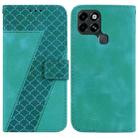 For Infinix Smart 6 7-shaped Embossed Leather Phone Case(Green) - 1