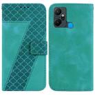 For Infinix Smart 6 Plus 7-shaped Embossed Leather Phone Case(Green) - 1