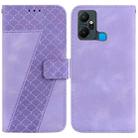 For Infinix Smart 6 Plus 7-shaped Embossed Leather Phone Case(Purple) - 1
