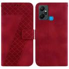 For Infinix Smart 6 Plus 7-shaped Embossed Leather Phone Case(Red) - 1