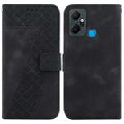 For Infinix Smart 6 Plus 7-shaped Embossed Leather Phone Case(Black) - 1