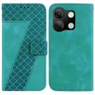 For Infinix Smart 7 HD 7-shaped Embossed Leather Phone Case(Green) - 1