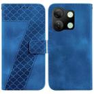 For Infinix Smart 7 HD 7-shaped Embossed Leather Phone Case(Blue) - 1