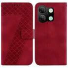 For Infinix Smart 7 HD 7-shaped Embossed Leather Phone Case(Red) - 1