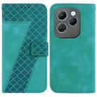 For Infinix Hot 40 / Hot 40 Pro 7-shaped Embossed Leather Phone Case(Green) - 1