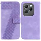 For Infinix Hot 40 / Hot 40 Pro 7-shaped Embossed Leather Phone Case(Purple) - 1