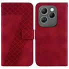 For Infinix Hot 40 / Hot 40 Pro 7-shaped Embossed Leather Phone Case(Red) - 1
